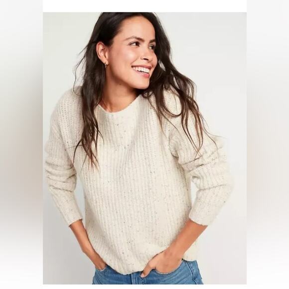 Old Navy Mock Neck Speckled Sweater Over Size Crewneck Fine Knit Size M - Picture 2 of 12